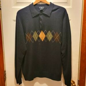 EUC Dockers Men's Sweater Argyle Polo Sweater Pullover. Big and Tall Size XLT